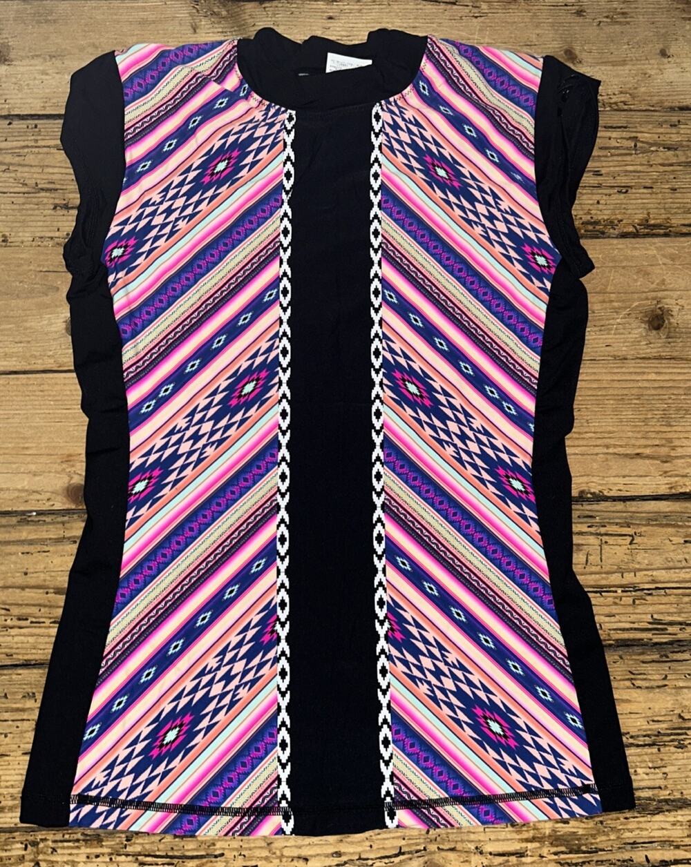 Rip Curl Women’s Size L Multicolor Bandit Short Sleeve Rashguard NWOT